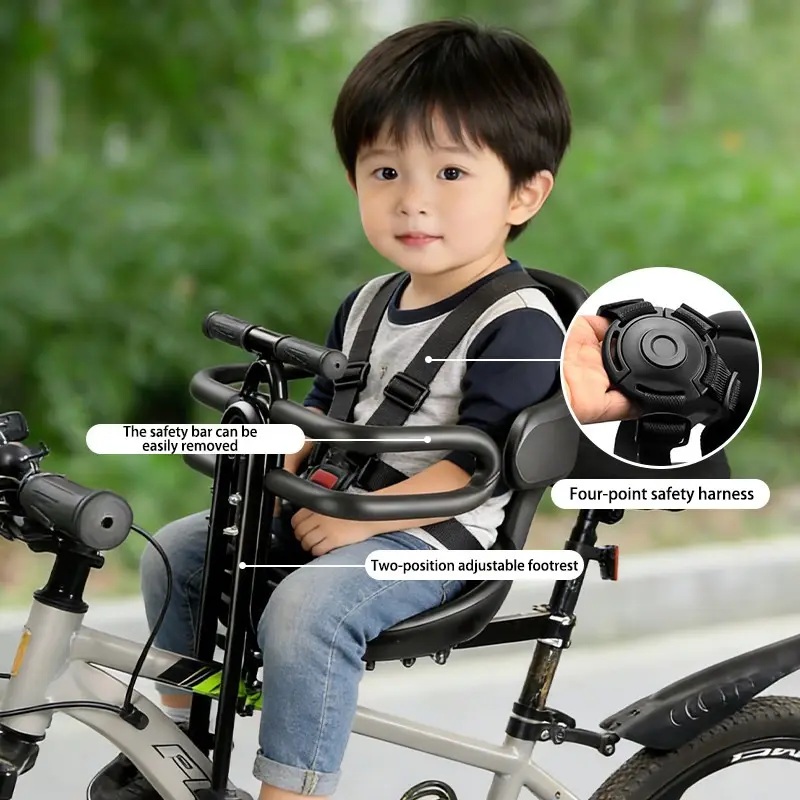 Mountain Biking Kids - Assento de Bicicleta Infantil Montado na