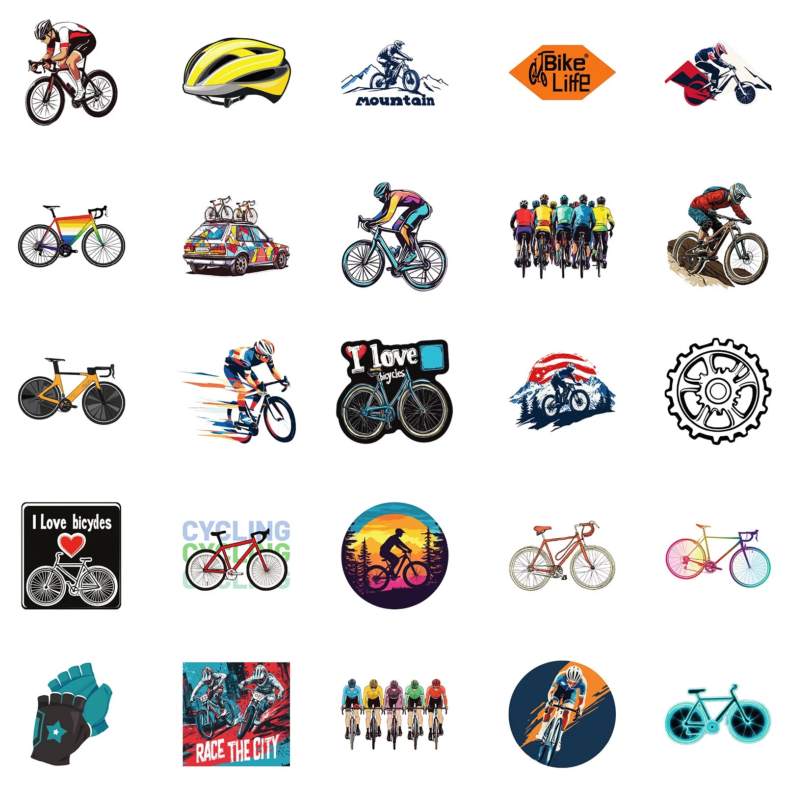 50pcs/pack Adesivos de Graffit - Mountain Biking Kids avaliação e preço